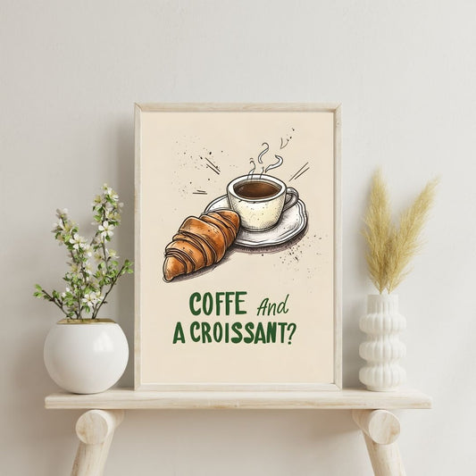 Coffee and Croissant | Bar & Dining Room Posters