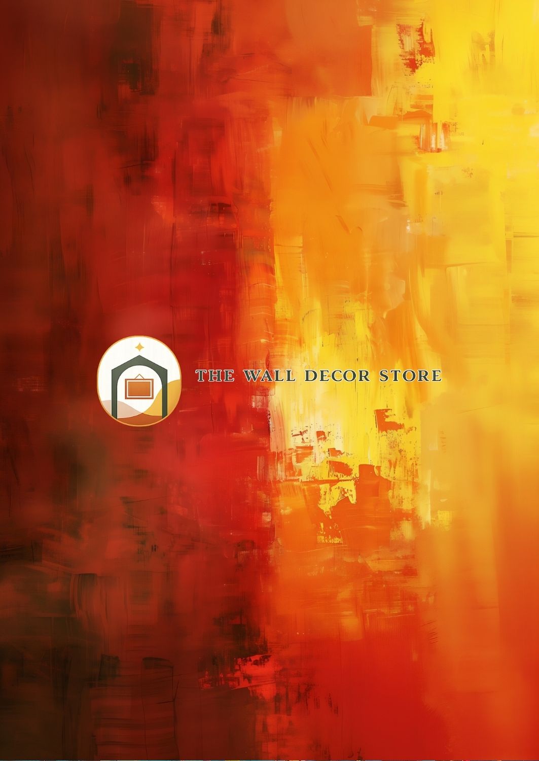 Abstract design with 'The Wall Decor Store' logo in the center