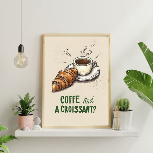 Coffee and Croissant | Bar & Dining Room Posters