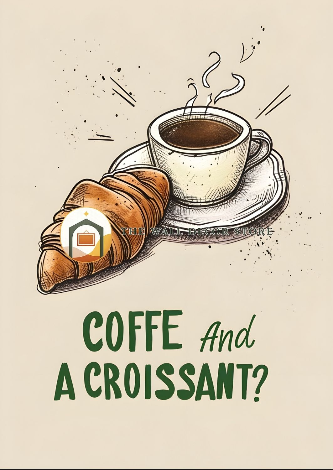 Coffee and Croissant | Bar & Dining Room Posters