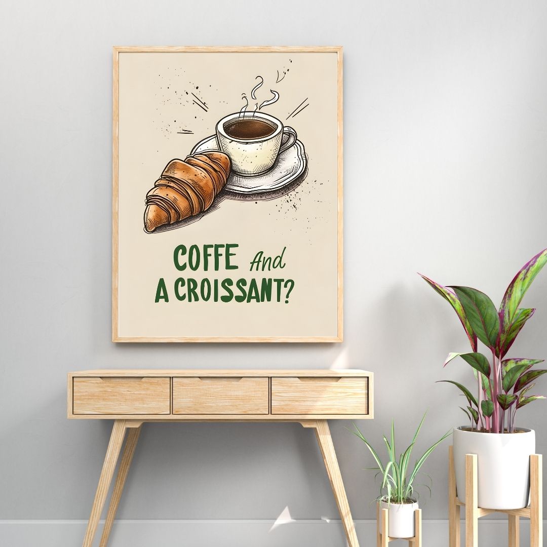 Coffee and Croissant | Bar & Dining Room Posters