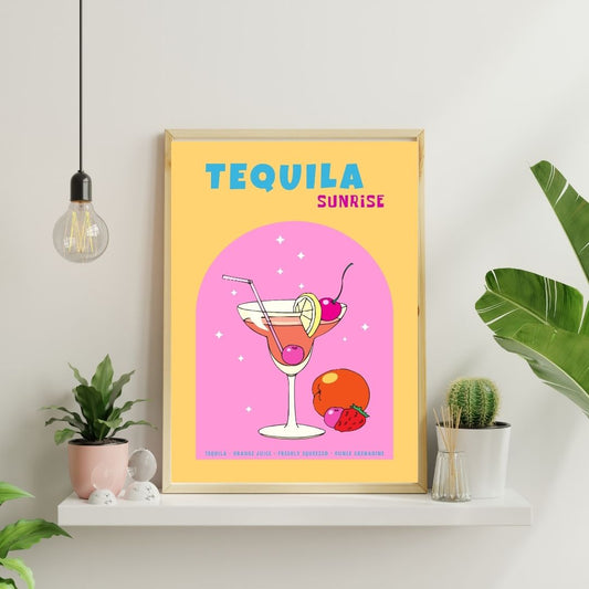 Tequila Sunrise Cocktail | Bar & Dining Room Posters
