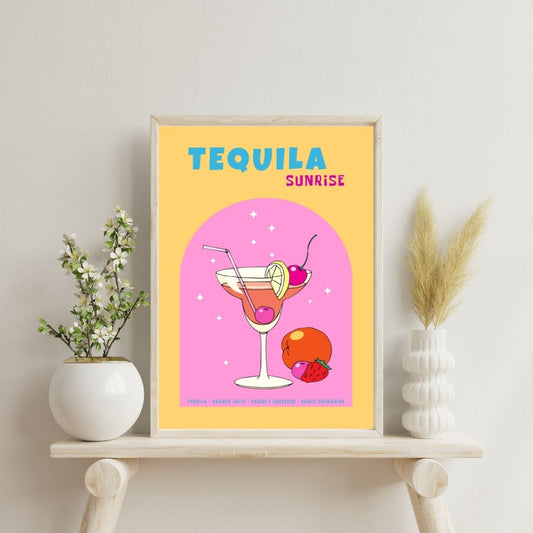Tequila Sunrise Cocktail | Bar & Dining Room Posters
